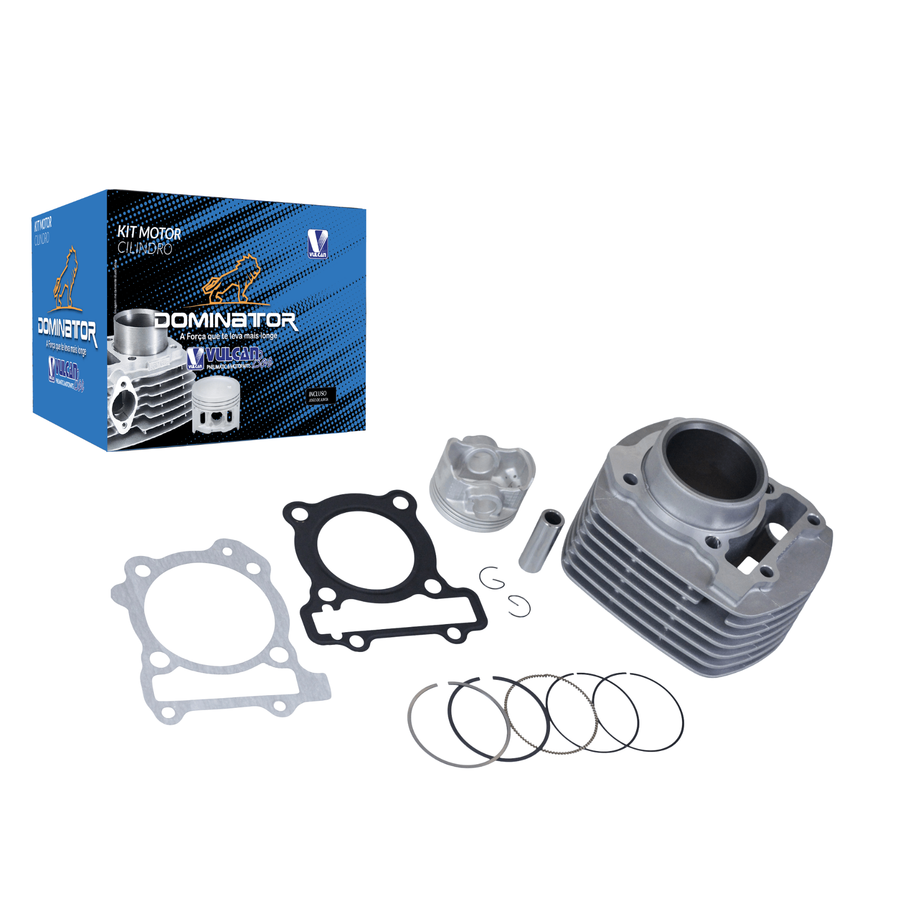 Kit cilindro do motor p/ moto yamaha fazer 150 14/24 - factor 150 14/23 - xtz 150 crosser 14/23 (compl. c/ kit "a" de juntas) pino 17mm